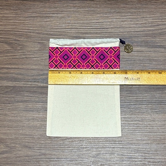 Tory Burch Pink and Cream Patterned Pouch - Picture 4 of 5